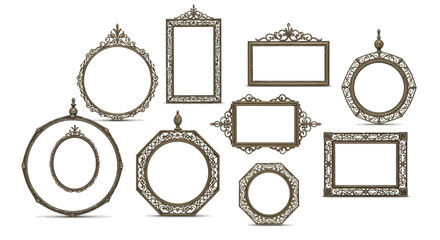 Elegant collection of ornate vintage frames with intricate borders
