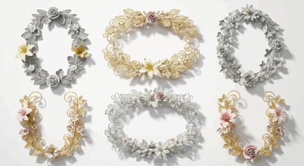 Elegant collection of delicate handcrafted floral wreaths and tiaras