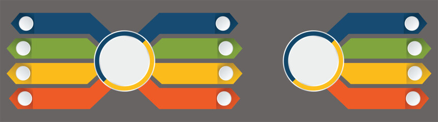 Bidirectional Timeline Infographic – 4 Stage Vector Process Design