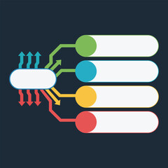 Central Flow Infographic – Multi Direction Business Vector Diagram