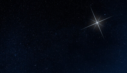 Single bright star in a staff filled night