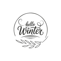 Hello Winter Holiday Graphic with Botanical Elements
Seasonal Hello Winter Typography with Golden Star Accents
Delicate Winter Wreath Illustration Featuring Hello Winter
