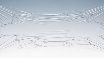 Translucent film stretched unevenly representing impaired collagen network, soft background