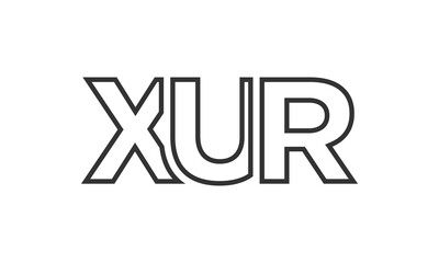 XUR logo design template with strong and modern bold text. Initial based vector logotype featuring simple and minimal typography. Trendy company identity.