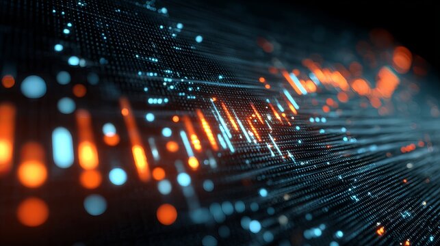Dynamic data visualization with vibrant light streams representing complex information flow for innovative tech solutions and modern abstract designs