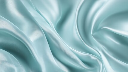 Obraz premium Dreamy flowing light blue fabric with soft waves and elegant folds, perfect for adding a touch of luxury and sophistication to any design project