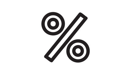 Clean, simple black outline percentage symbol on a white background, perfect for conveying discount rates, financial calculations, or mathematical concepts in a clear, modern graphic style