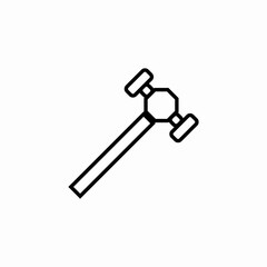 thin hammer icon sign vector