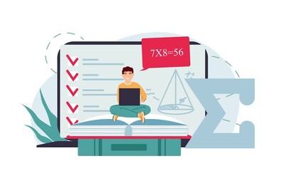 Online Home Education Illustration – E-Learning, Virtual Classroom & Remote Study Concept