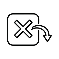 Cancel action with arrow, a simple solution, undo icon, black and white design, remove option, perfect for user interface and web design projects