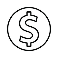 Dollar sign icon for financial planning, investment, banking, money management, payment solutions, and business operations in modern design