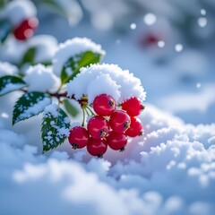 red berries in snow