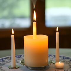 Havdalah candle wax . Jewish ceremony Saturday night
