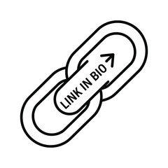 Direct traffic with this sleek link in bio icon, perfect for social media marketing and getting followers to your website with a simple click