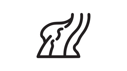 Abstract River Icon Simple Minimalist Design Depicting Flowing Water, Symbolic of Nature and Journey