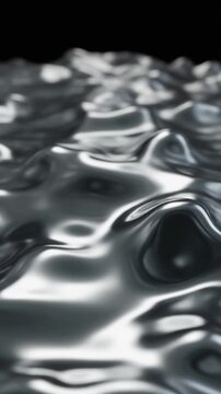 Macro slow motion loop of liquid platinum metal flowing