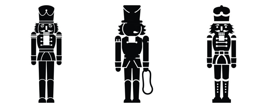 nutcracker silhouette simple silhouette icon set. christmas silhouette icons collection with solid styles.