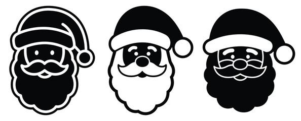 santa cookie silhouette icon set. christmas silhouette icons collection with solid styles.