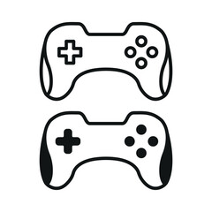 game controller icons in trendy flat design