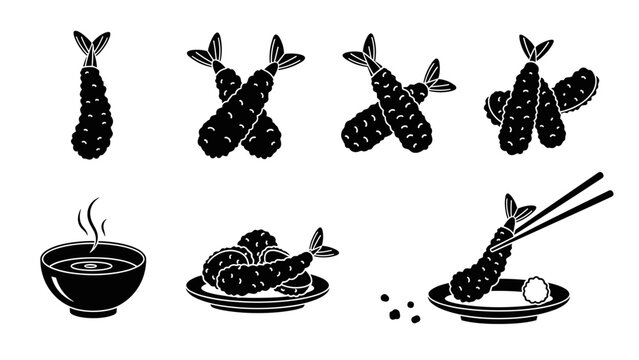 Delicious crispy tempura meal, perfect for menus, posters or elegant restaurant designs