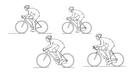 Fototapeta premium Cyclists speeding ahead, racing for victory in thrilling competition, fitness and endurance