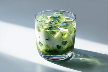 Glass of matcha