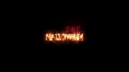 Glowing neon line of happy halloween party banner design isolated on transparent background. Trick or Treat. Bright signboard. Holiday concepts. 4K video motion graphic animation