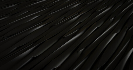 Black Curved Ribbon Texture in 3D &ndash; Futuristic Luxury Abstract Design