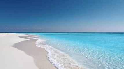 Fototapeta premium Idyllic Tropical Beach: Azure Water, Pristine White Sand 