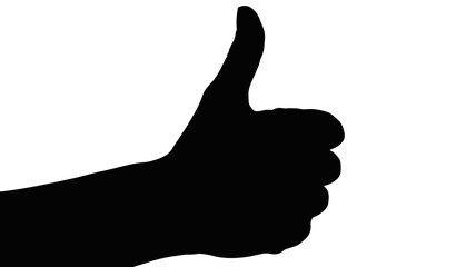 Hand gesture gives thumbs up approval, success, and agreement in a positive graphic symbol