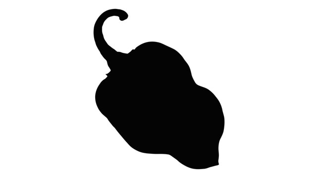 Bold habanero pepper silhouette for fiery food branding, spice up your designs with hot chili heat