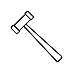 Illustration of a simple gavel with outline design on transparent background silhouette