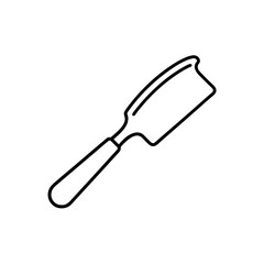 Illustration of a cleaver with a wooden handle tool on transparent background silhouette