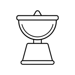 Outline drawing of a covered bowl on a short stand on transparent background silhouette