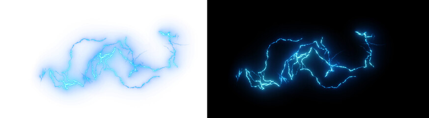 PNG image of&nbsp;Striking blue lightning bolts illuminate the creating a powerful and electrifying visual effect perfect for energy and technology themed designs on transparent background