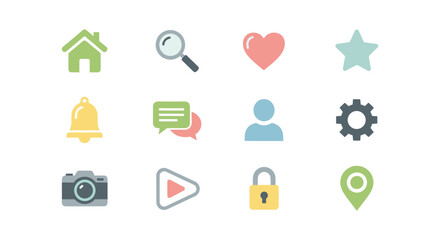 Simple and modern icons for web and app design