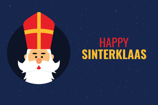 Saint Nicholas Day or Sinterklaas Celebration card design 