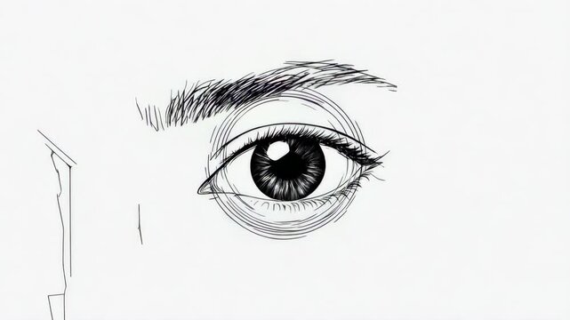 Detailed Eye Illustration: Focus, Vision, and Perception. Artistic Concept.