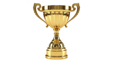 Golden victory trophy symbolizing achievement and success