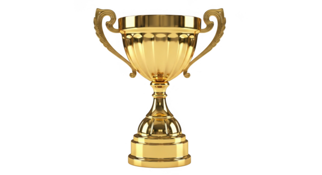 Golden victory trophy symbolizing achievement and success - Powered by Adobe