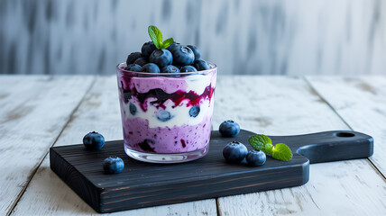 Blueberry Yogurt Parfait With Mint