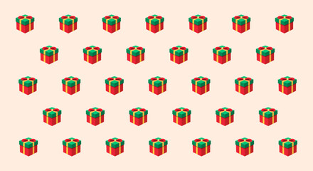Fototapeta premium Christmas Gift Wrapping Paper - Gift box pattern
