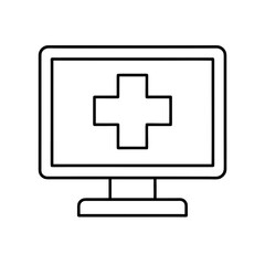 Obraz premium Computer screen displaying a plus symbol on transparent background