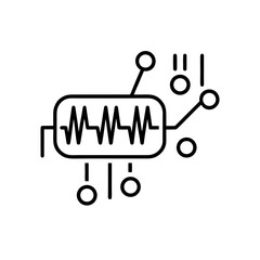 Schematic diagram of electronic component on transparent background