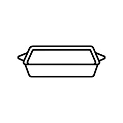 Outline drawing of a rectangular container on transparent background