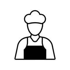 Illustration of a chef wearing an apron on transparent background