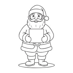 Festive Santa Claus holding blank sign ready for your message, perfect for Christmas cards, holiday promotions, and seasonal greetings originally from vector