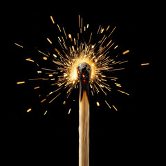 Match Head Igniting with Sparkler Effect