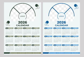 2026 Calendar Template Modern Vector Layout