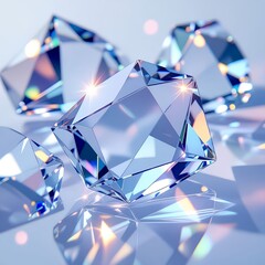 diamond on blue background